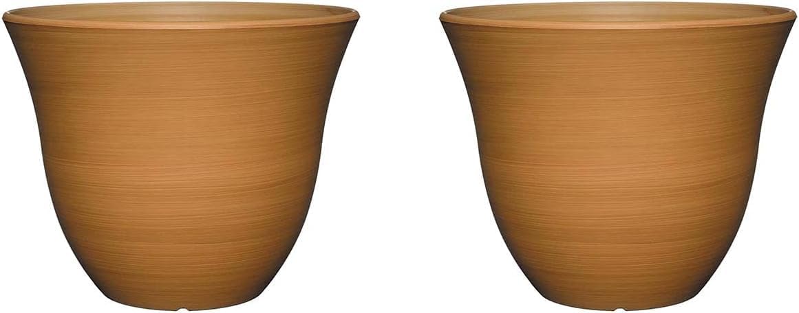 Classic Home and Garden Honeysuckle Resin Planters - Lightweight Indoor & Outdoor Plant Pots - UV-Resistant Plastic Flower Pots - Pot Planters for Flowers & Herbs (13" Ocean Blue)