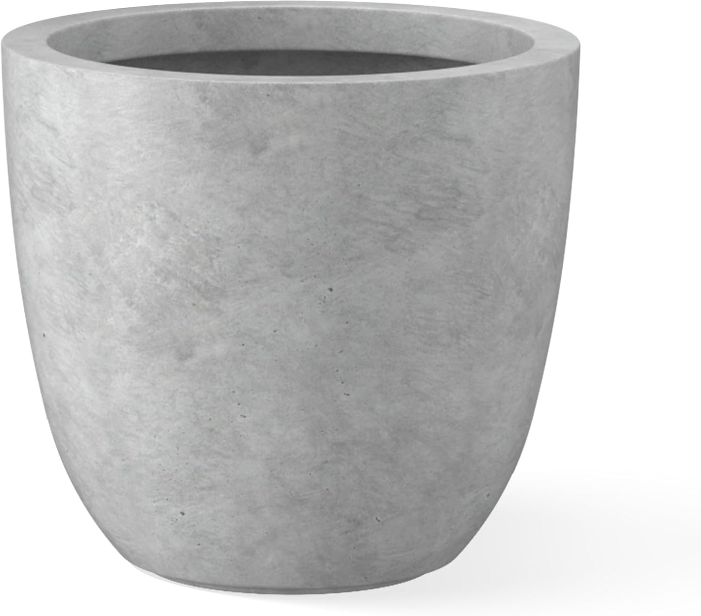 Kante 18 Inch Dia Round Concrete Planter, Indoor Outdoor Large Plant Pot with Drainage Hole and Rubber Plug for Home Patio Garden, Weathered Concrete