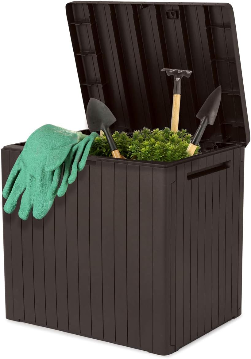 Keter City Outdoor Plastic Storage Box Garden Furniture 57.8 x 44 x 54.8 cm - Brown