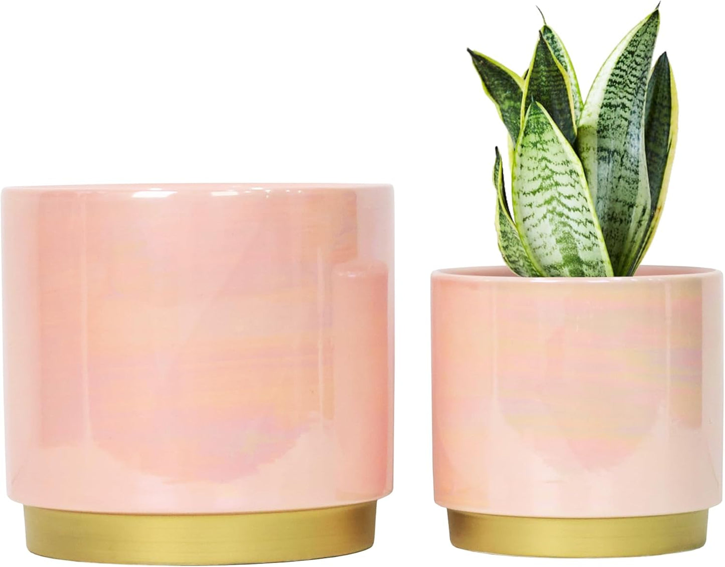 Gepege Ceramic Indoor Pots for Plants, Rainbow Pearl Glaze Planter with Drainage Hole, 6.0 inch+5.0 Inch+4.0 Inch. Orchid Flower Pots