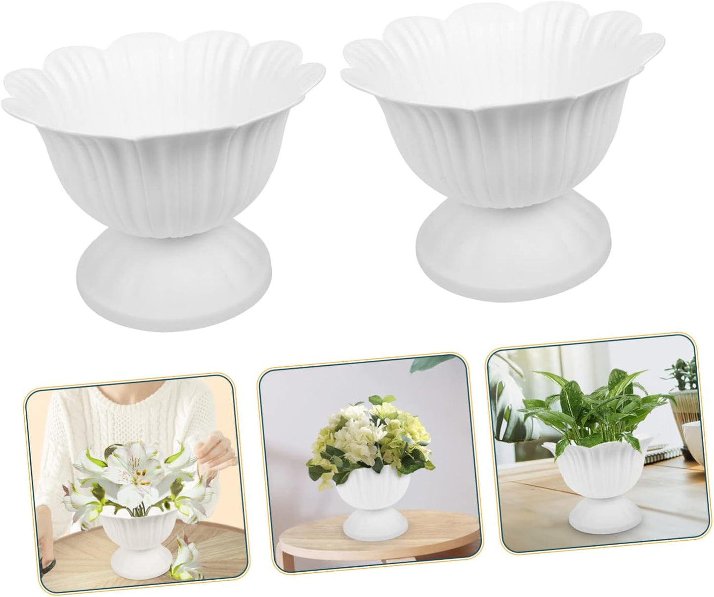 2Pcs Plastic Flowerpots European Style Roman Pot for Wedding Romantic Style Vases Planters