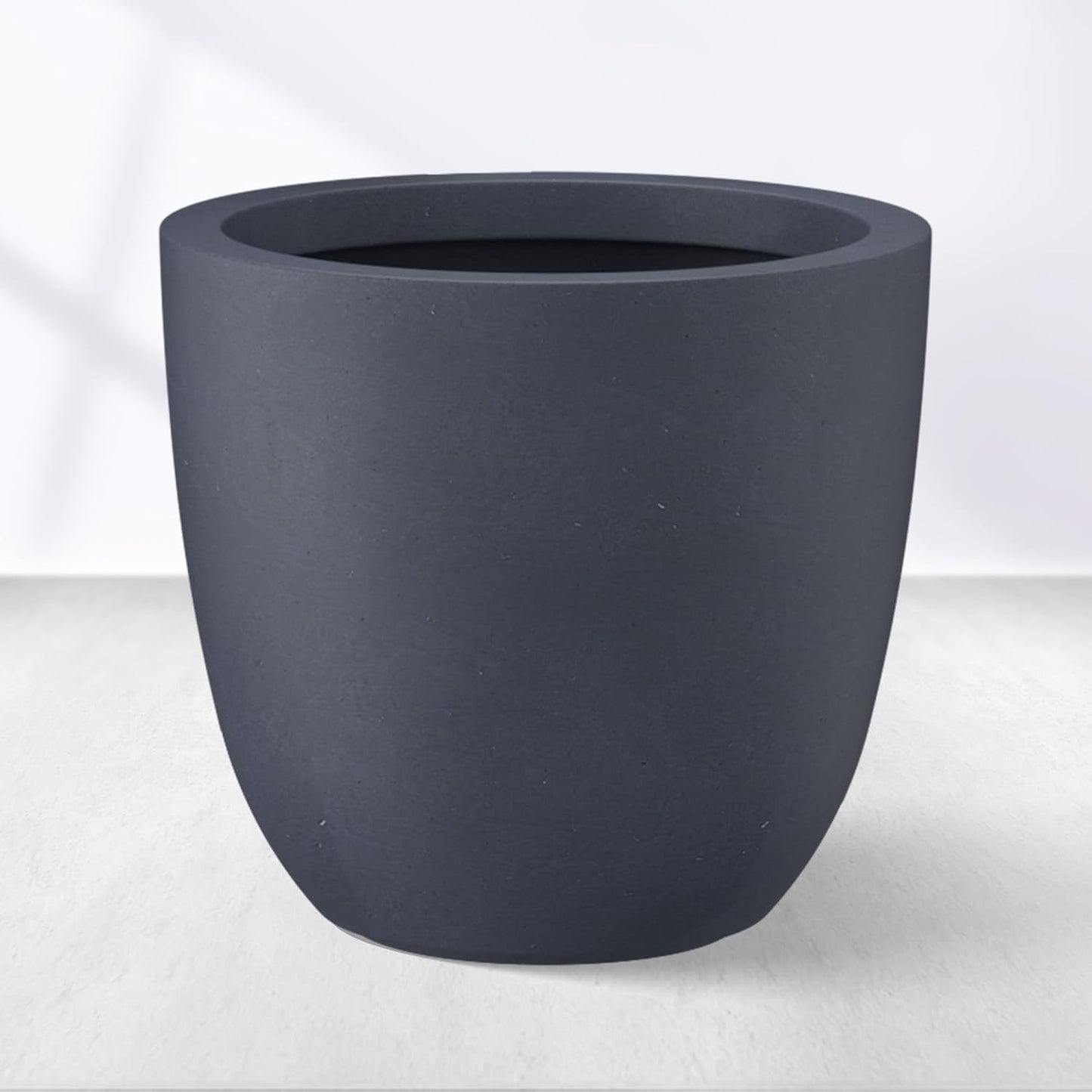 Kante 18 Inch Dia Round Concrete Planter, Indoor Outdoor Large Plant Pot with Drainage Hole and Rubber Plug for Home Patio Garden, Weathered Concrete