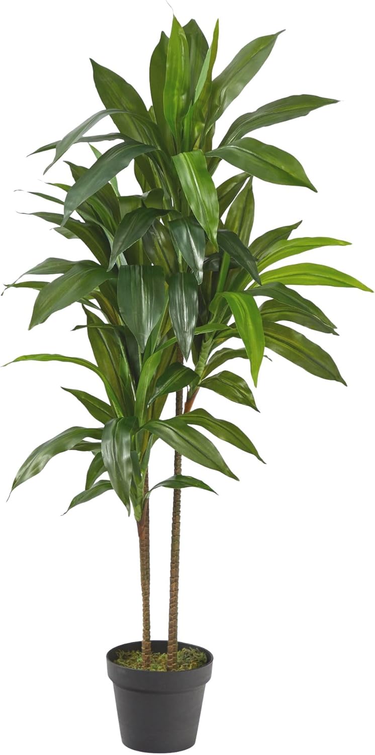 Nearly Natural 48in Dracaena Silk Plant (Real Touch) Green