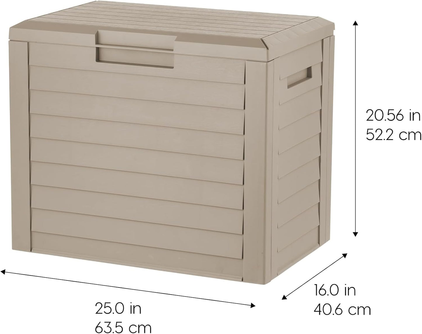 IRIS USA 35-Gallon Outdoor Deck Storage Box, Lockable & UV-Protected, Weather-Resistant Patio Storage for Cushions, Garden Tools & Packages, Waterproof Resin, Durable & Stylish Design - Beige