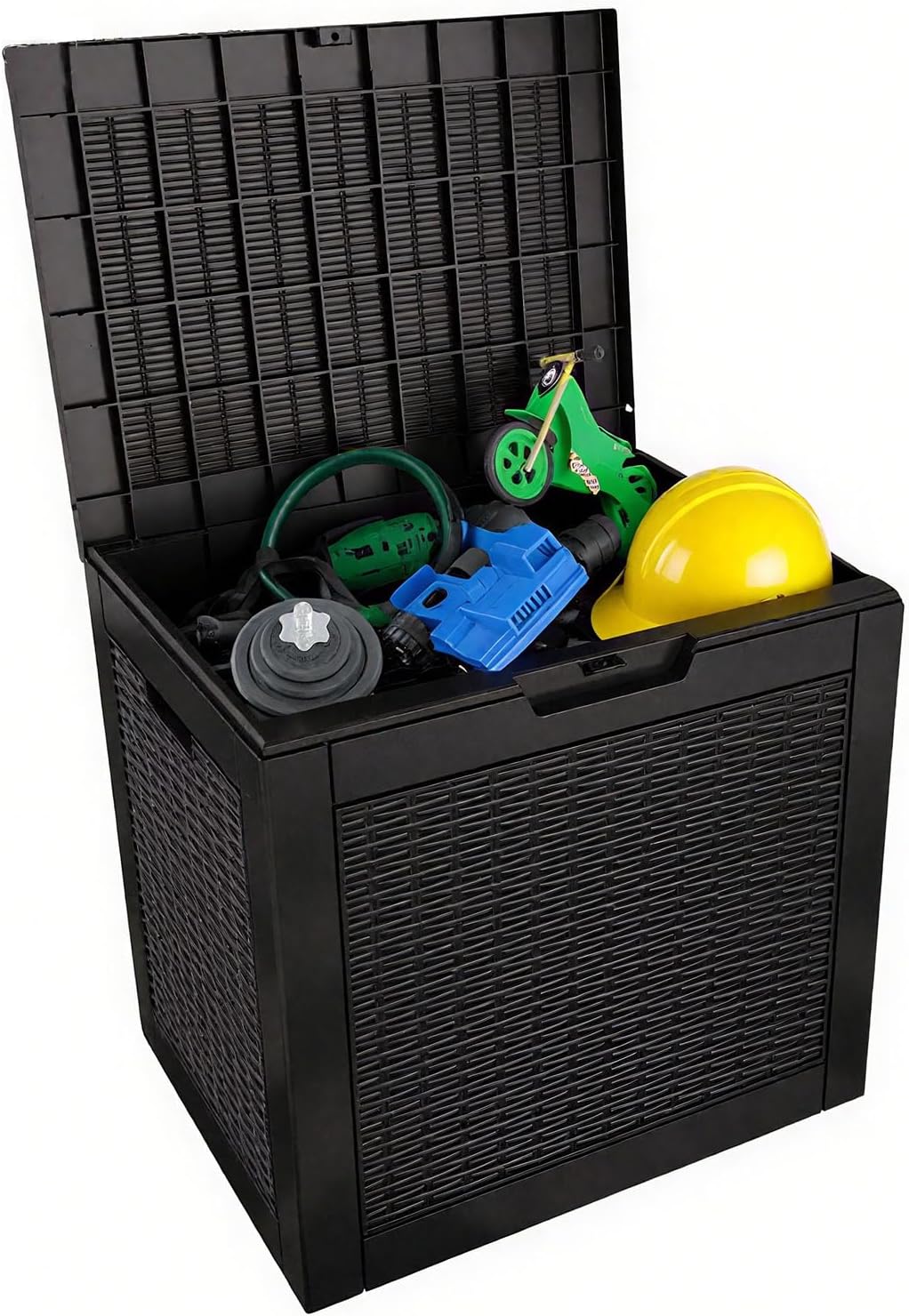 31 Gallon Outdoor Storage Box - Waterproof Resin Deck Box for Indoor & Outdoor Use, Lockable & UV Resistant Storage Bin for Package Delivery, Patio Cushions, Gardening Tools - Grey