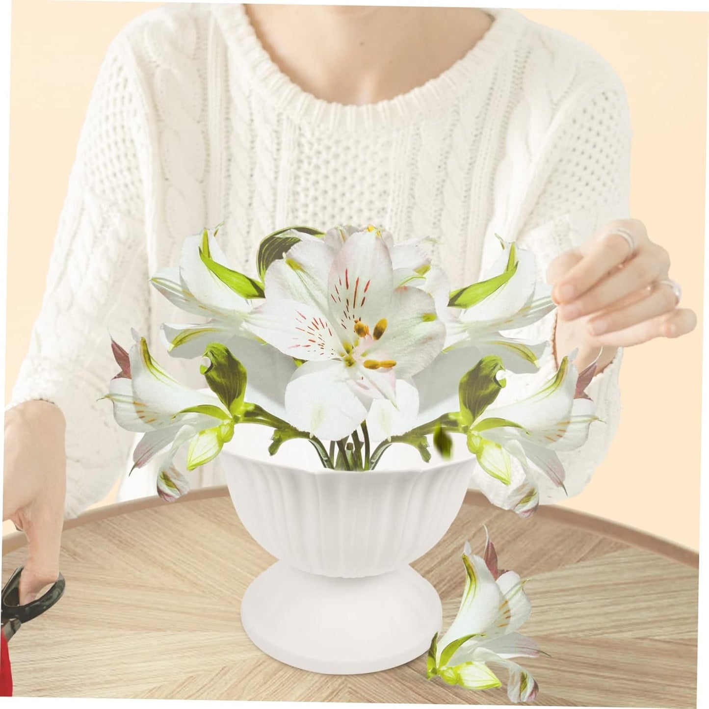 2Pcs Plastic Flowerpots European Style Roman Pot for Wedding Romantic Style Vases Planters