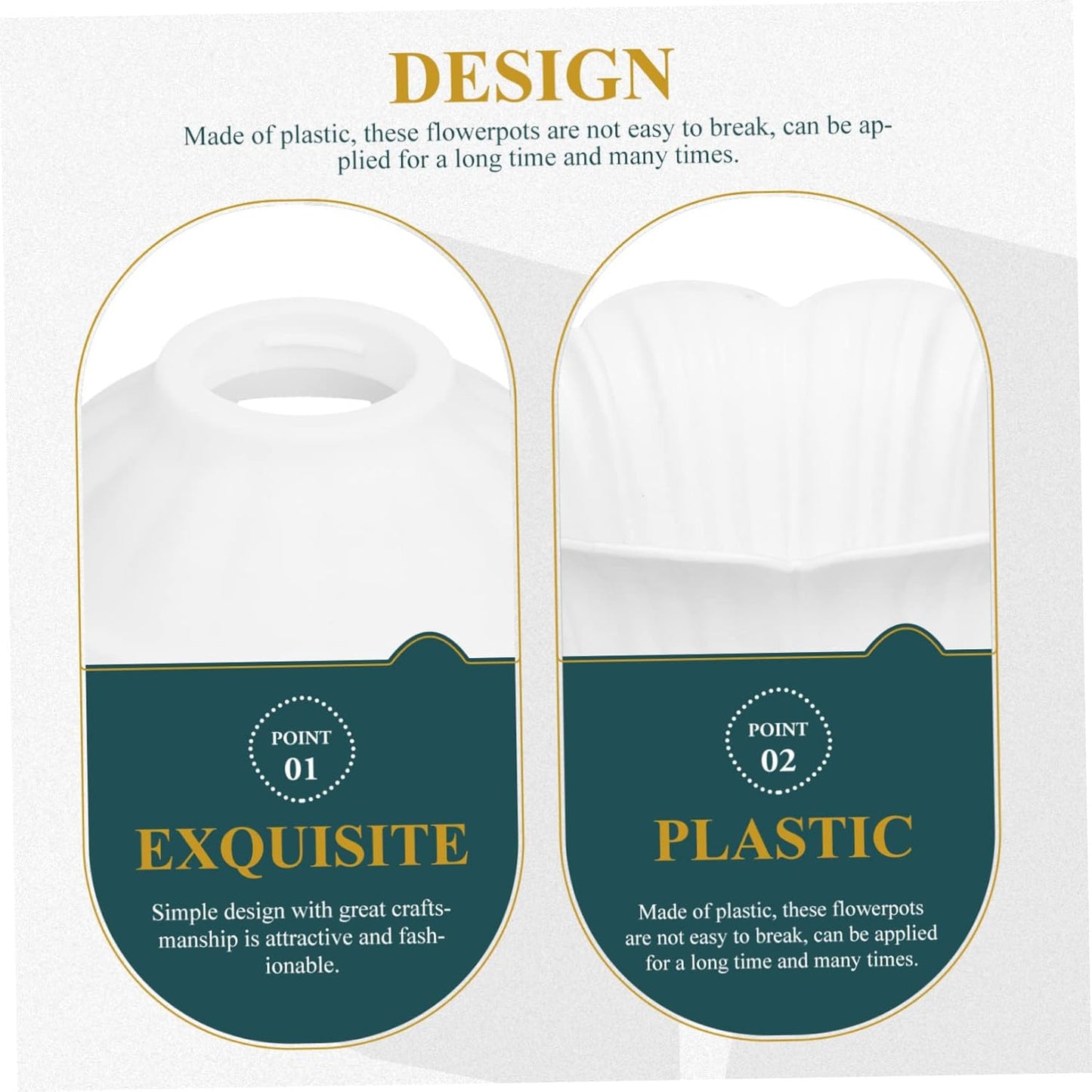 2Pcs Plastic Flowerpots European Style Roman Pot for Wedding Romantic Style Vases Planters