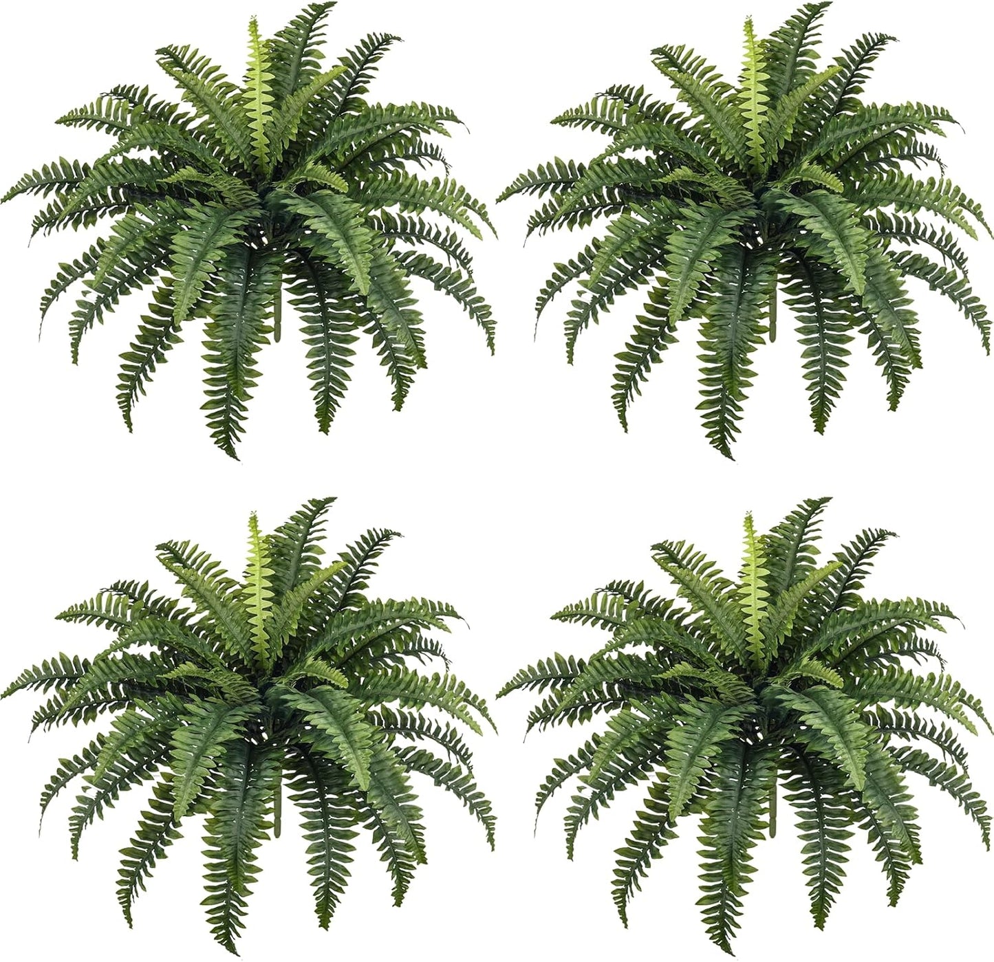 35" Ferns Artificial Bush Plants Large, 2 Artificial Boston Ferns with 39 Fronds for Outdoors Home Decor