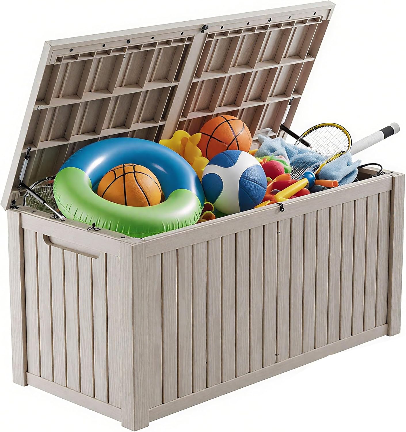 31 Gallon Outdoor Storage Box - Waterproof Resin Deck Box for Indoor & Outdoor Use, Lockable & UV Resistant Storage Bin for Package Delivery, Patio Cushions, Gardening Tools - Grey