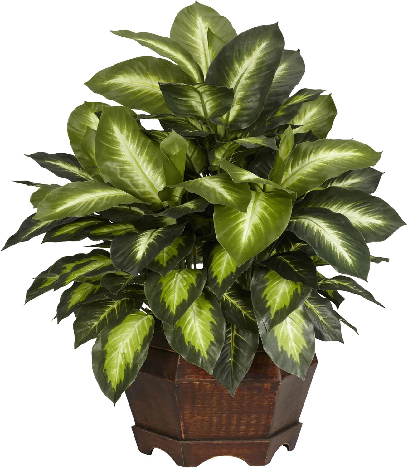 Nearly Natural 6639 24in. Golden Dieffenbachia Silk Plant, Green