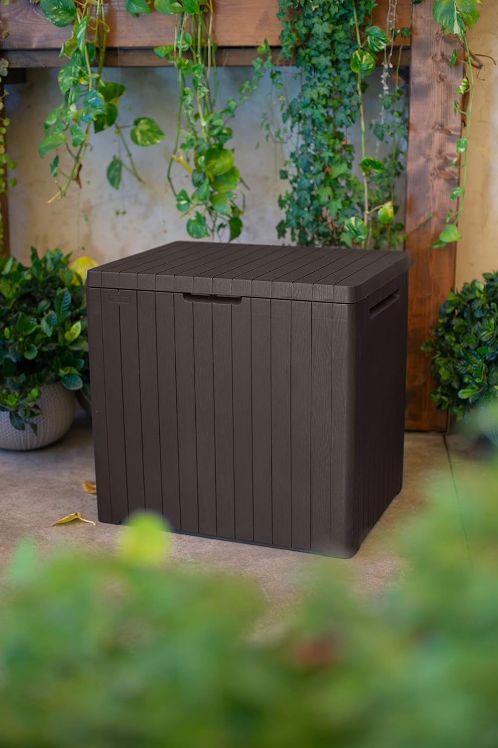Keter City Outdoor Plastic Storage Box Garden Furniture 57.8 x 44 x 54.8 cm - Brown