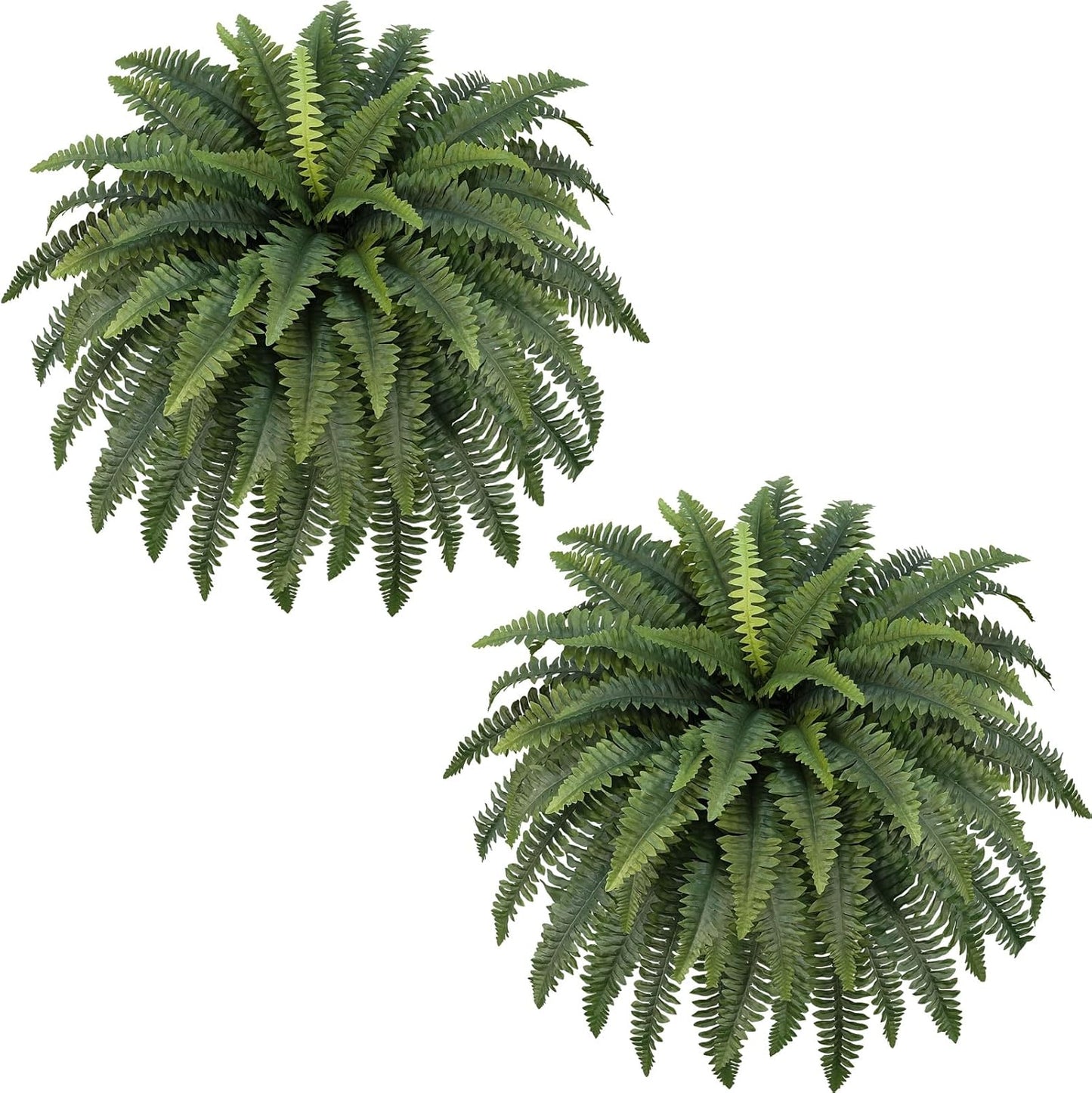 35" Ferns Artificial Bush Plants Large, 2 Artificial Boston Ferns with 39 Fronds for Outdoors Home Decor