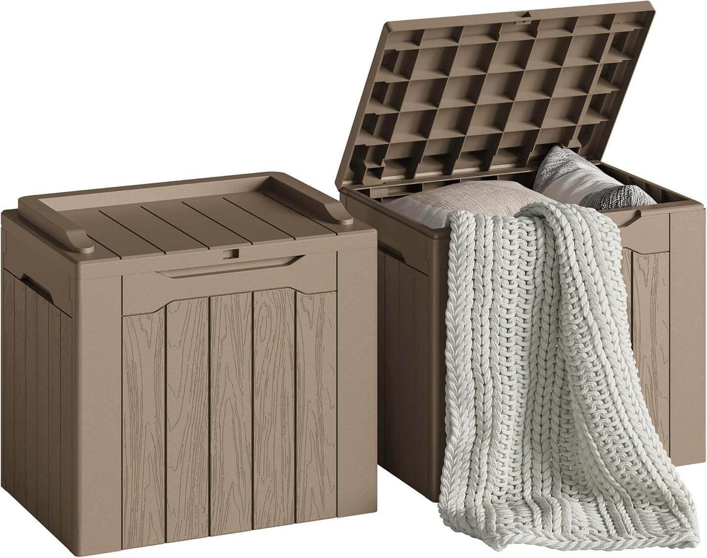 Devoko 30 Gallon Resin Deck Box Outdoor Indoor Waterproof Storage Box for Patio Furniture Pool Accessories Storage for Cushion Garden Tools (30 Gallon, Black)